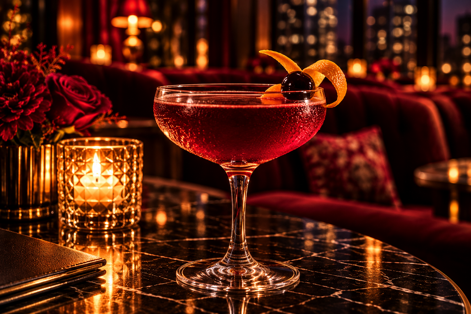 Signature crimson cocktail